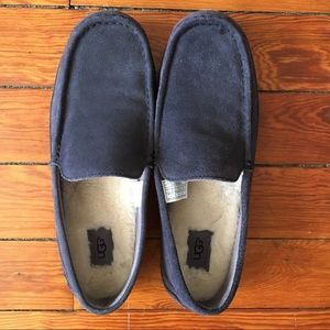 UGG Suede Navy Alder Loafer Slippers Sz 11